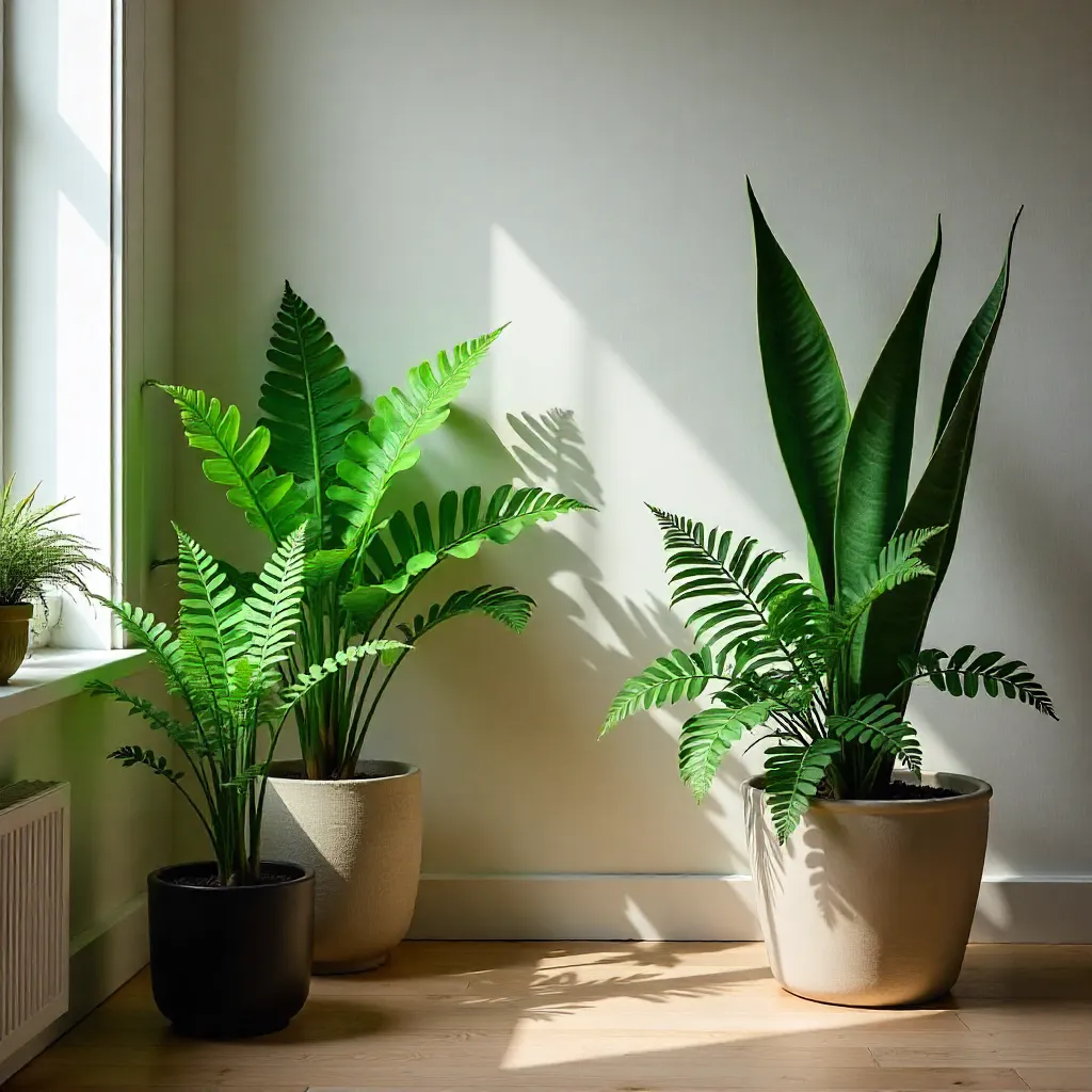 Air-purifying plants in modern interior