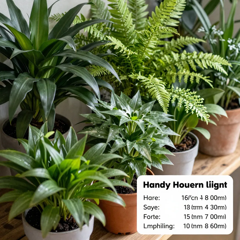 Plants arranged in optimal light conditions